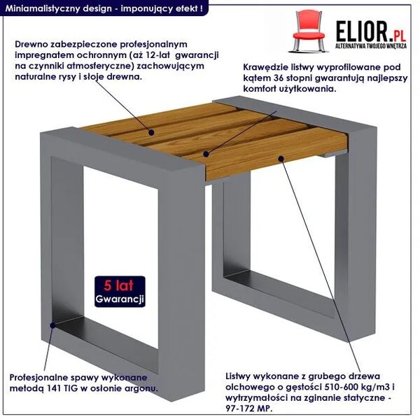 Kwadratowy taboret ogrodowy A6-H58