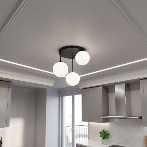 Lampa sufitowa Aurelia 3xE27 led czarna kule