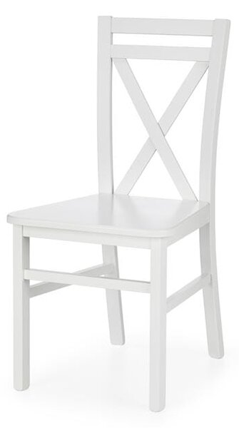 Klasyczne drewniane krzesło do kuchni białe
