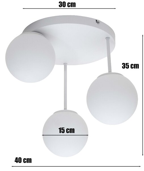 Lampa sufitowa Aurelia 3xE27 led biała kule