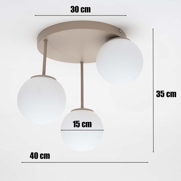 Lampa sufitowa Aurelia 3xE27 led beżowa kule