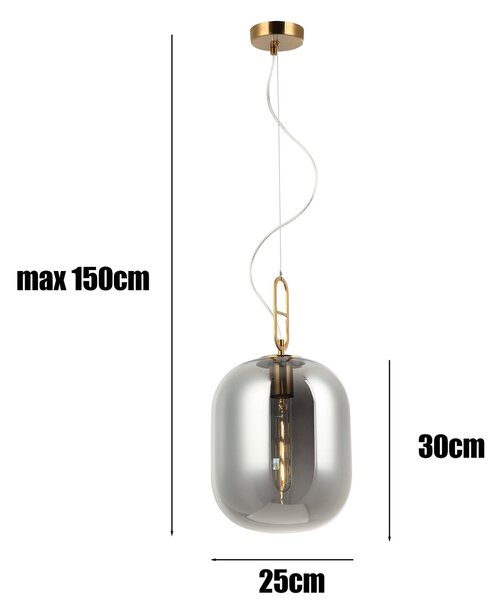 Lampa wisząca nad stół złota i grafitowa E27 BIANCA glamour