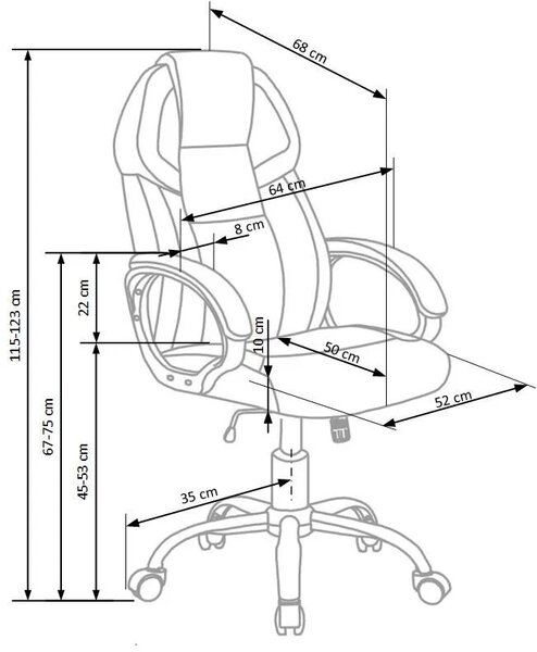 Fotel obrotowy czarno biały K8-R12