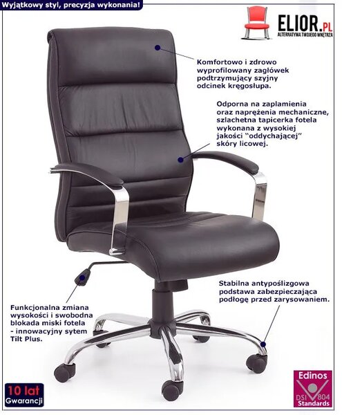 Czarny fotel biurowy do gabinetu F0-L17