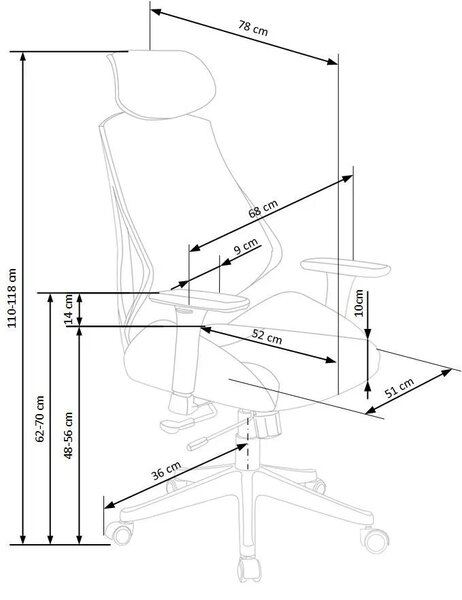 Ergonomiczny czarny fotel obrotowy z regulacją oparcia i zagłówkiem D8-W52