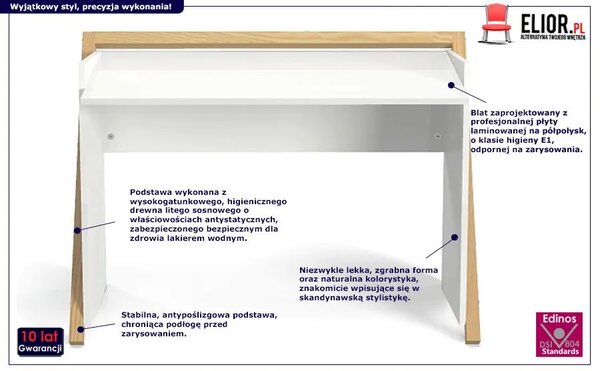 Białe skandynawskie biurko L3-B03
