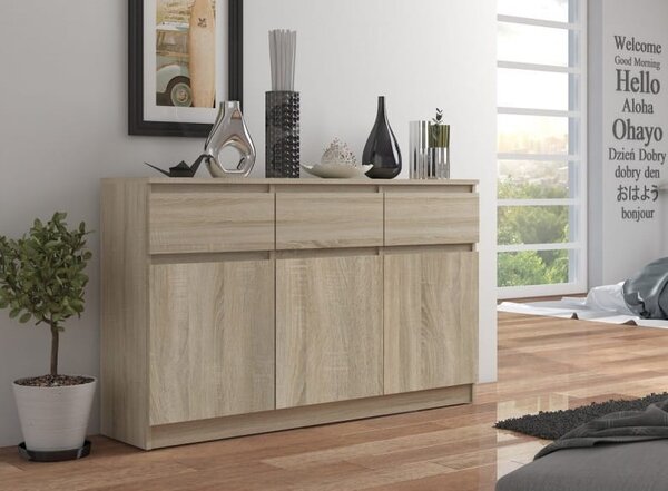 Komoda z szufladami i półkami sonoma 140x40 | Umeblowana.com