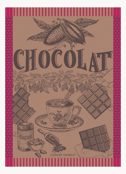 Komplet ręczników kuchennych żakardowych Tasse De Choco Fuchsia, 4 elem