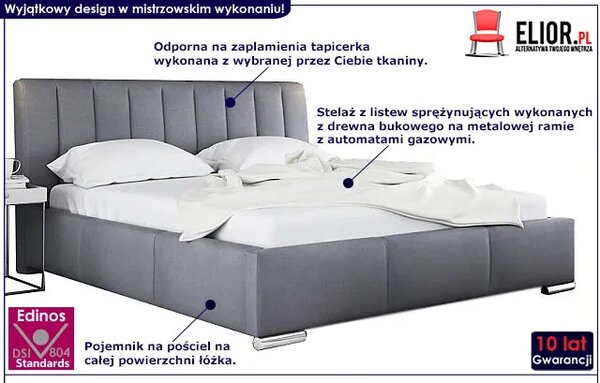 Nowoczesne łóżko z eleganckim zagłówkiem 140x200 C6-P58