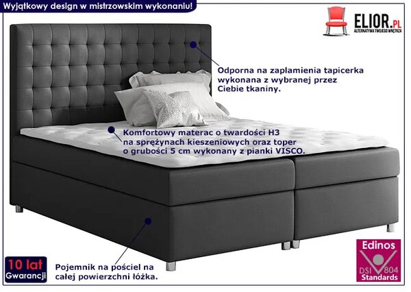 Łóżko kontynentalne 180x200 A4-W19