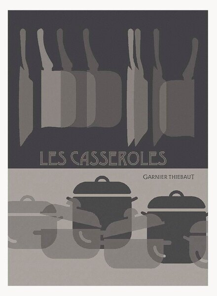 Komplet ręczników kuchennych żakardowych Les Casseroles Charbon, 4 elem