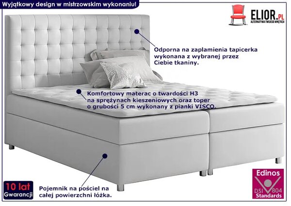 Kontynentalne łóżko do sypialni 200x200 D8-R85