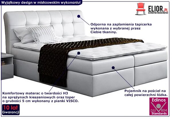 Kontynentalne łóżko małżeńskie 180x200 W4-S42