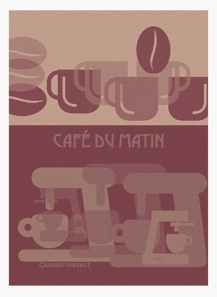 Komplet ręczników kuchennych żakardowych Cafe Du Matin Palissandre, 4 elem