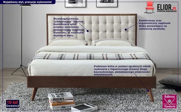 Łóżko do sypialni beż + orzech P6-D58