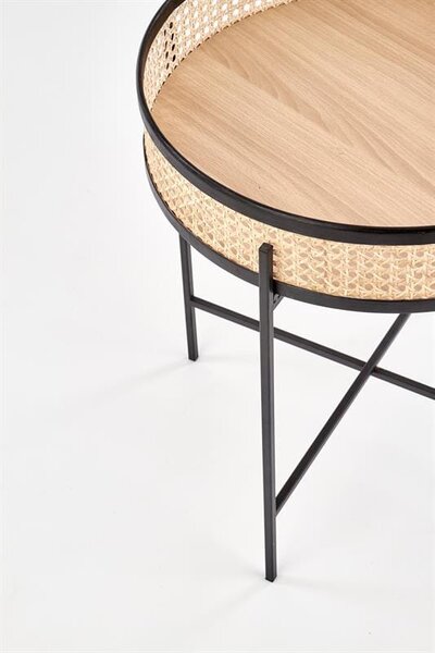 Okrągły stolik rattanowy loft nocny | Umeblowana.com