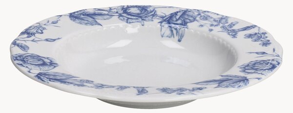 Komplet talerzy głębokich z porcelany Vienna Blu Roses, 6 elem