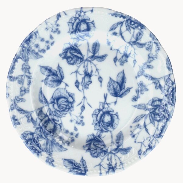 Komplet talerzy deserowych z porcelany Vienna Blu Roses, 6 elem