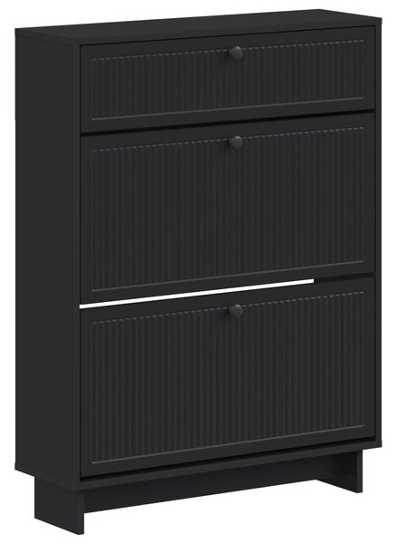 Szafka na buty EDE 78 x 24 x 103 cm Drewno inżynieryjne Czarny