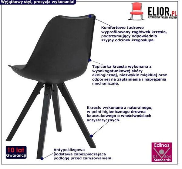 Czarne krzesło tapicerowane F6-L59