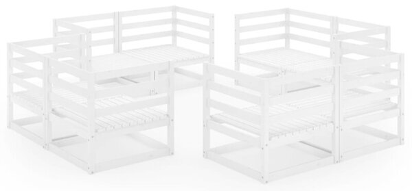 Zestaw 8-cz. mebli wypoczynkowych do ogrodu, biały, sosnowy