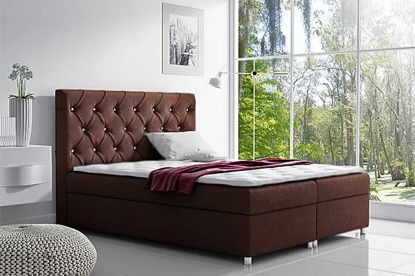Łóżko z zagłówkiem w stylu glamour Clara 180x200 - 44 kolory