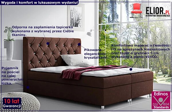 Łóżko z zagłówkiem w stylu glamour 180x200 M0-A45