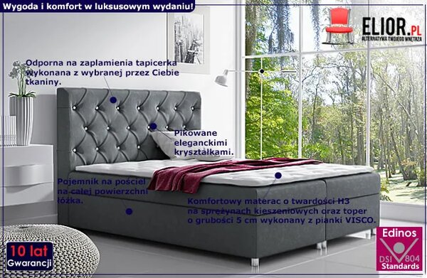 Duże łóżko z pikowanym zagłówkiem 160x200 G0-G29