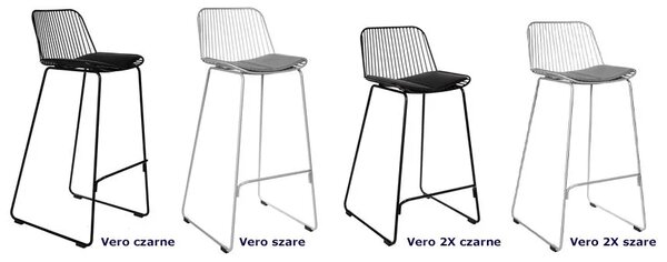 Czarny loftowy hoker z oparciem R1-R69