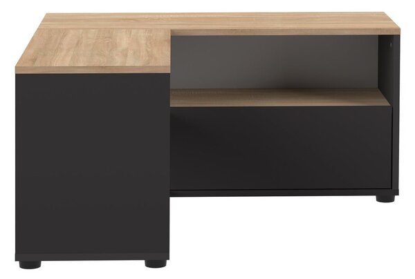 Czarna szafka pod TV w dekorze dębu 90x45 cm Angle – TemaHome