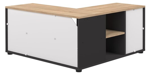 Czarna szafka pod TV w dekorze dębu 90x45 cm Angle – TemaHome
