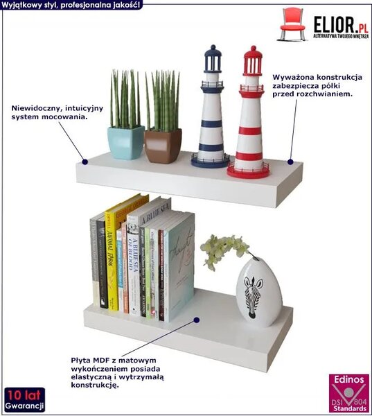 Zestaw nowoczesnych półek ściennych W8-E09