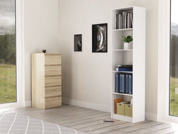 Biały regał na zabawki, książki 181 cm | Umeblowana.com