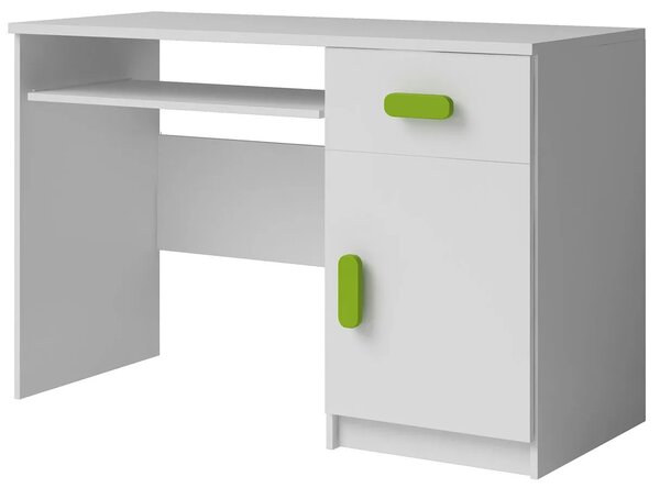 Nowoczesne biurko z kolorowymi uchwytami Florentino 5X - białe