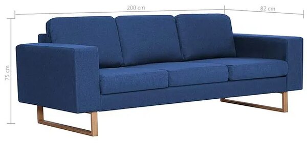 Granatowa elegancka trzyosobowa sofa F8-C69