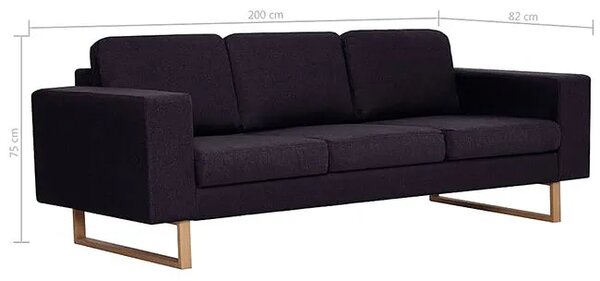Elegancka trzyosobowa sofa czarna M8-T07