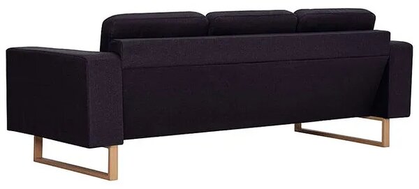 Elegancka trzyosobowa sofa czarna M8-T07