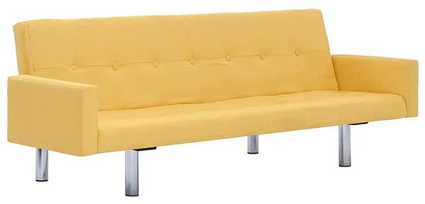 Rozkładana sofa Nesma z podłokietnikami - żółta