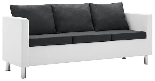 Atrakcyjna 3-osobowa sofa Karlo 3Q - biało-ciemnoszara