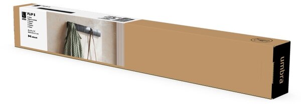 Czarny wieszak ścienny z drewna topolowego Flip – Umbra