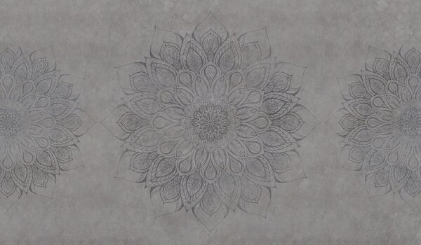 Fototapeta Szaro-czarna mandala, Fototapety pióra, Popularne Fototapety, t00827v1 - Tapeko.pl