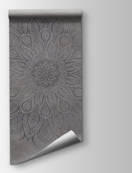 Fototapeta Szaro-czarna mandala, Fototapety pióra, Popularne Fototapety, t00827v1 - Tapeko.pl