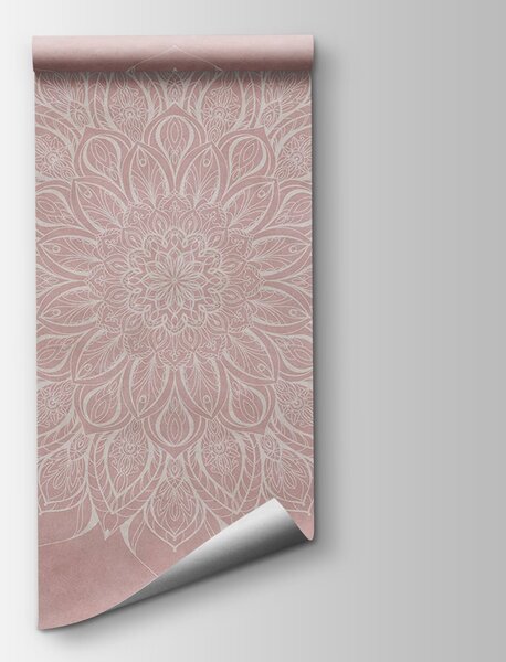 Fototapeta Biało-różowa mandala, Fototapety pióra, Popularne Fototapety, t00827v2 - Tapeko.pl