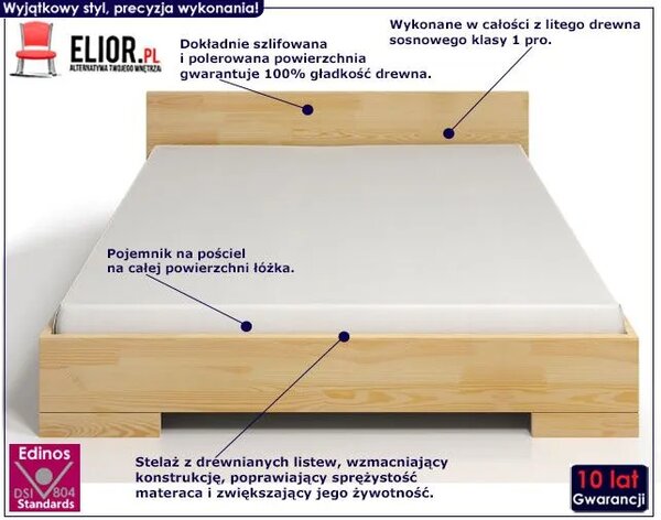 Drewniane łóżko z pojemnikiem S6-M69