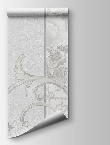 Fototapeta Biała tapeta z motywami kwiatowymi, Fototapety design, Popularne Fototapety, t00848 - Tapeko.pl
