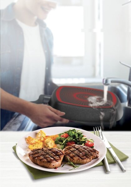 Patelnia aluminiowa do grillowania ø 26 cm Simply Clean Red – Tefal