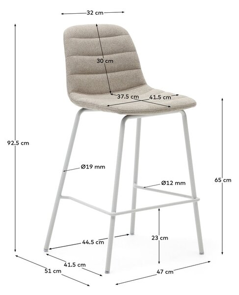 Beżowe hokery zestaw 2 szt. 92,5 cm Zunilda – Kave Home