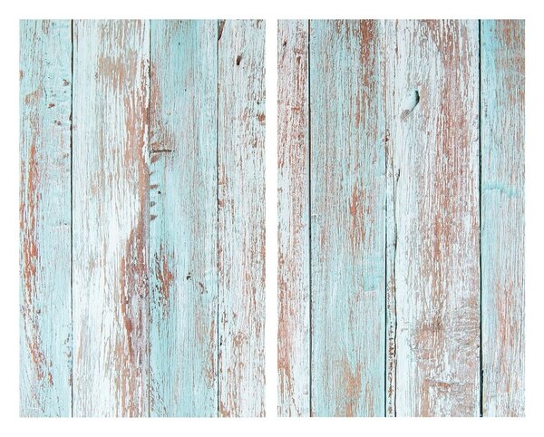 Płyty ochronne na kuchenkę ze szkła hartowanego zestaw 2 szt. 52x30 cm Blue Wood – Allstar