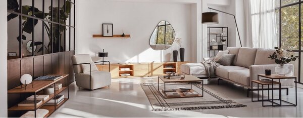 Szafka pod TV w dekorze dębu w naturalnym kolorze 150x44 cm Abilen − Kave Home