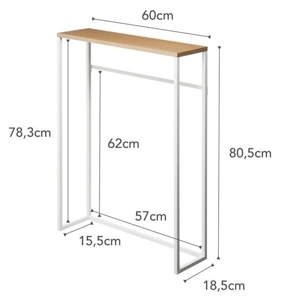 Biało-jasnobrązowa konsola 18.5x60 cm Tower – YAMAZAKI